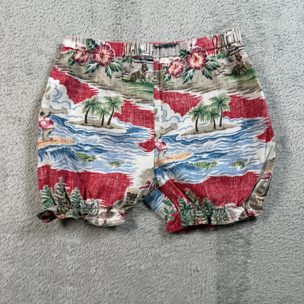Reyn Spooner Shorts Kids 18/24M Red Mele Kalikimaka Hawaiian Christmas Bloomer